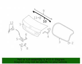 Left trunk lid hinge torsion bar for Hyundai Sonata 11-15