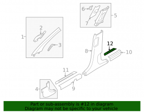 Black outer rear right door sill plate for Hyundai Tucson 22-25