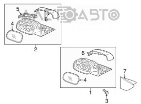 Right side mirror base for Kia Niro 17-22, black