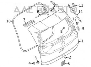 Naked tailgate with glass Nissan Rogue 21-26 S graphite KAD, rubbed