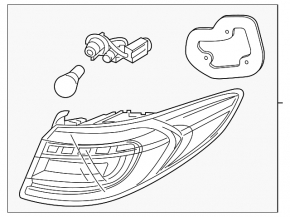 Light outer wing left Hyundai Sonata 18-19 hybrid