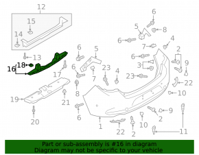 Rear bumper mount center lower Mazda 3 19- 4d Japan built