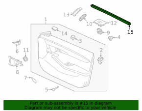 Glass seal inside front left door Mazda 3 19- 4d