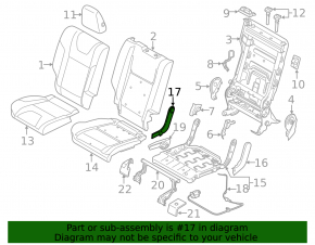 Rear seat trim, right row 2, right Ford C-max MK2 13-18, black