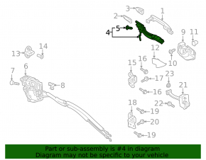 Mazda CX-9 16-23 rear right door handle mechanism