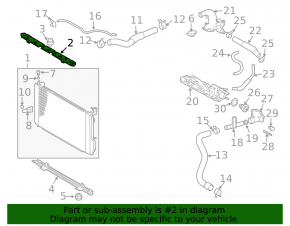 Upper radiator bracket for Lexus RX400h 2006-2008, metal, rusty