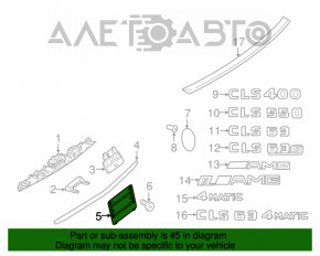 Rear license plate holder Mercedes CLA 14-19