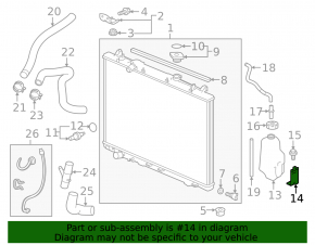 Lower left radiator bracket for Acura RDX 19-25