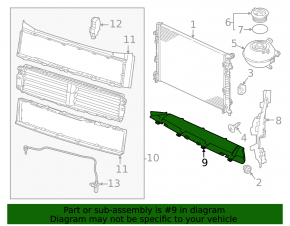 Left radiator deflector VW Atlas 21-23 2.0T