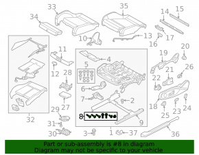Audi Q7 16-25 passenger seat longitudinal adjustment motor without frame