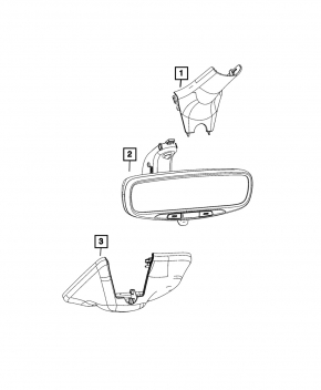 Interior mirror Dodge Grand Caravan 11-18 black empty