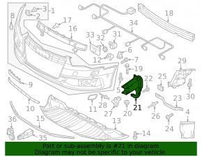 Bracket bumper reinforcement left Audi A6 C7 12-18