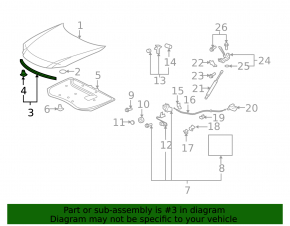 Rear hood seal for Lexus ES350 07-12
