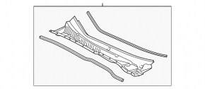 Plastic windshield wiper grille for Toyota Sienna 11-20