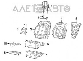 Chrysler 200 15-17 passenger seat without airbag, black cloth
