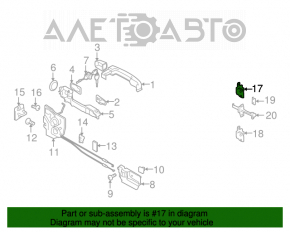 Lower front right door hinge for Suzuki Kizashi 10-15