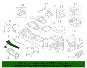 Center console trim side right Audi Q5 80A 18-24 beige, without plug