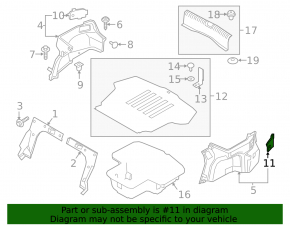 Left arch trim plug Kia Optima 16-20