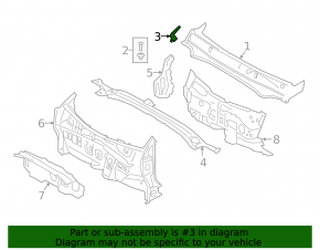 Windscreen wiper seal left Kia Forte 19-24