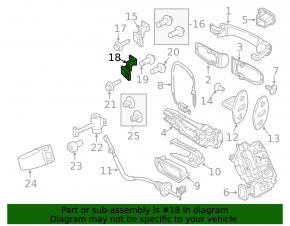 Upper front right door hinge for VW Jetta 11-18 USA