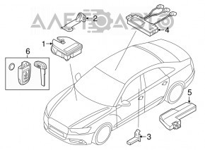 Key Audi Q5 8R 09-17 hybrid, smart, 4 buttons, pokes