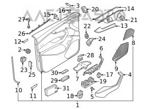Door trim card front left Audi A5 F5 17-19 5D leather black Bang and Olufsen