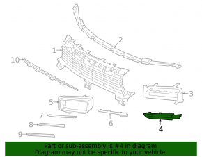 Right fog light frame for Porsche Cayenne 19-23 Turbo, structure