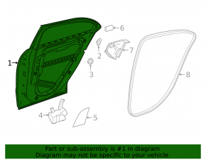 Door assembly rear left Mercedes GLA 15-20