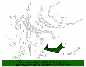 Left front bumper bracket for Mercedes W166 ML 12-15 under headlight