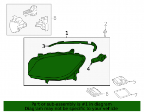 Headlight front left complete Mercedes GLS-class X166 13-16 BI-XENON adaptive, for night vision