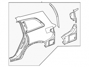 Quarter wing rear left Mercedes X167 GLS 450 580 20-26