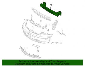 Rear bumper reinforcement Mazda3 03-08 HB