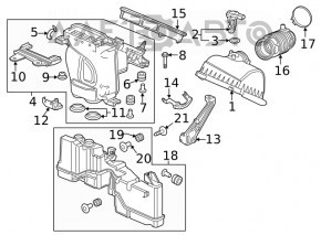 Air filter housing lower part Honda Civic X FC 16-21 2.0