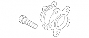 Rear left hub Mitsubishi Outlander 22-25 2.5 FWD