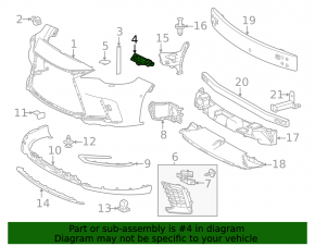Left front bumper mount for Lexus RX 23-26 Japan built
