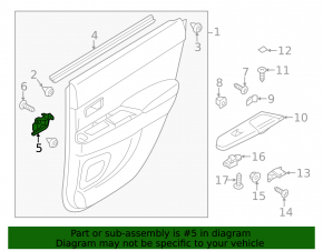 Door handle inner rear right Mitsubishi Outlander 14-21