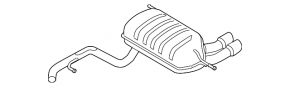 Rear muffler with barrel VW Tiguan 09-17 FWD