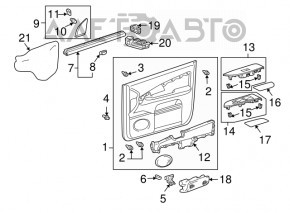 Front right window lift control trim for Lexus RX300 RX330 RX350 RX400h 04-08, gray, scratches