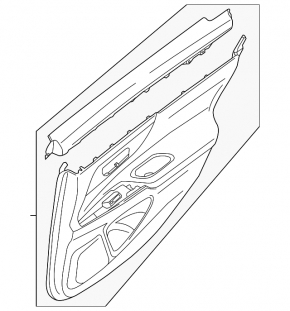 Door trim panel rear right Nissan Altima 13-14 black