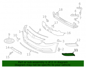Left fog light frame Kia Forte 4d 14-16 prerest