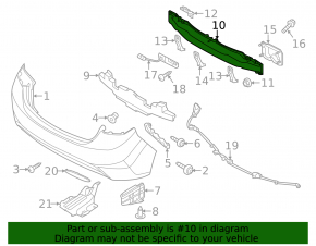 Rear bumper reinforcement Hyundai Elantra UD 11-13 prerest