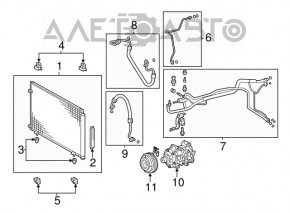 Bracket radiator air conditioner condenser lower left Lexus RX350 10-15 plastic