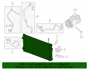 Air conditioner radiator condenser Infiniti QX30 17- NRF