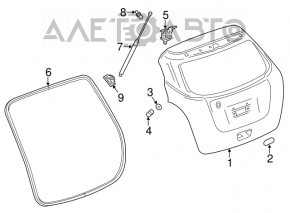 Trunk door bare Buick Encore 13-19 graphite GAR, straightened