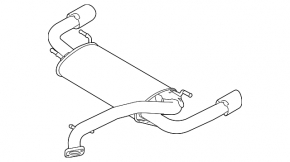 Muffler rear part with barrels Mazda3 MPS 09-13