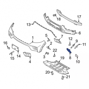 Front bumper mount left Ford Explorer 20-