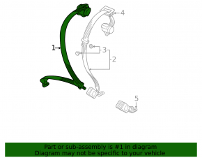 Seat belt 2 row rear right Volkswagen ID.4 21-23 black, with pyropatron