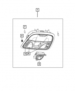 Ceiling light front Chrysler 200 15-17 gray, scratch