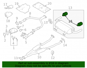 Muffler tip left Infiniti Q50 16-24 chrome