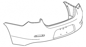 Rear bumper bare Chevrolet Malibu 13-15 graphite, dented, broken mount